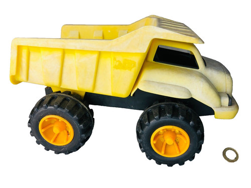 Toy car dump truck yellow - toy,