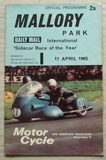 MALLORY PARK 11 Apr 1965 MOTOR CYCLE INTL SIDECAR OF THE YEAR Official Programme