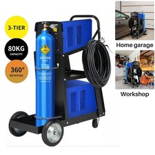 3 Tier Welding Cart Trolley Chains Plasma Cutter Mig Arc Tig Welder 80kg Storage