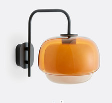 La Redoute Wall Light Kinoko Tinted Glass Retro Orange Amber RRP £159 OPEN BOX