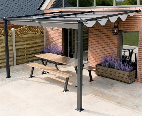 Retractable lean pergola - to,