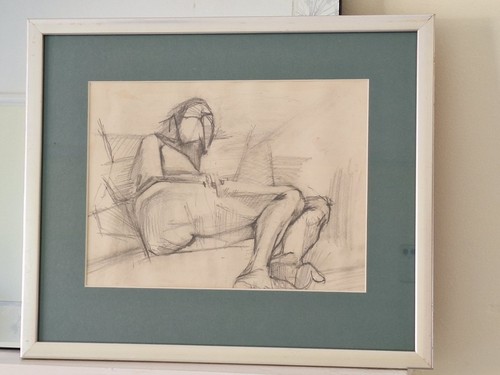 Life drawing pencil study - drawing,