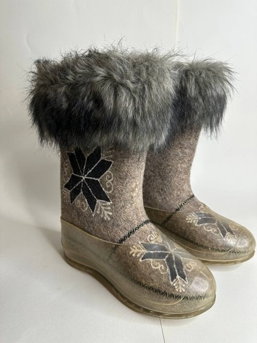 Handmade felt boots valenki - felt,