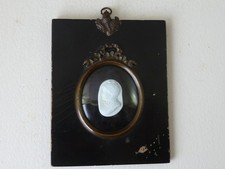 Georgian Portrait Miniature Tassie Type Cameo Pressed White Glass Paste Framed