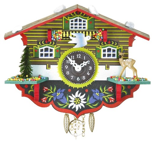 Black forest clock swiss house - forest,