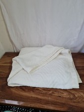 Rare TCM  White Velour Blanket Size 80X80 