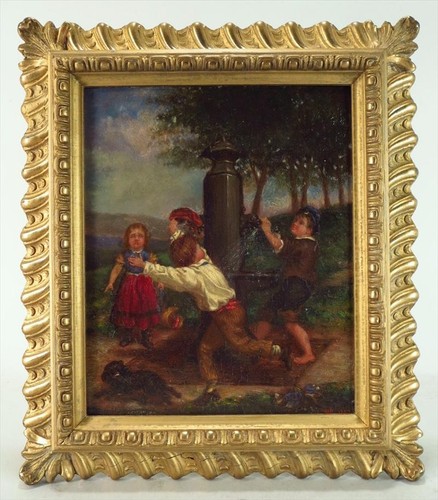 Antique oil painting william - painting,
