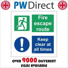 SIGN Fire Escape Route Keep