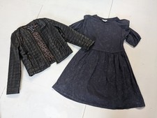 Matalan Girls Faux Leather Jacket And Dress Size 8-9 Years