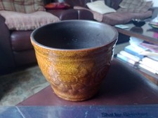 Vintage West German Scheurich Keramik Honey Glaze Sunflower Pot Planter  887-12.