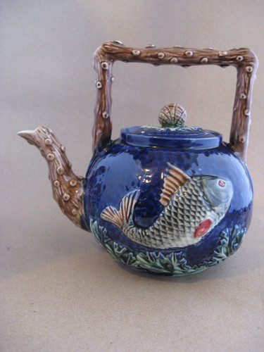 Antique majolica teapot - antique,