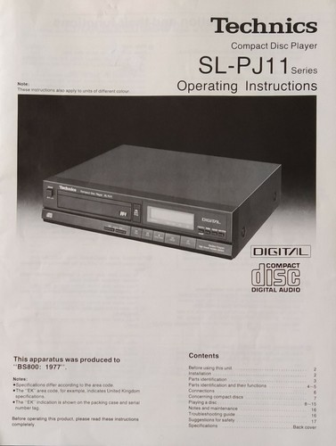 Technics pj11 compact disc - ,