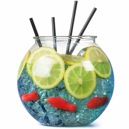 Plastic cocktail fish bowl - fish,