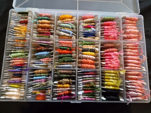 Embroidery threads bobbins - on,