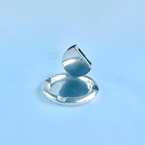 Vintage silver plate ashtray - plate,