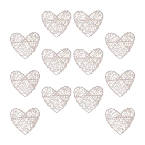 Pcs heart wicker decorative - 12,