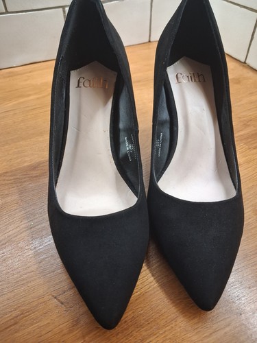Faith black suedette court - faith,