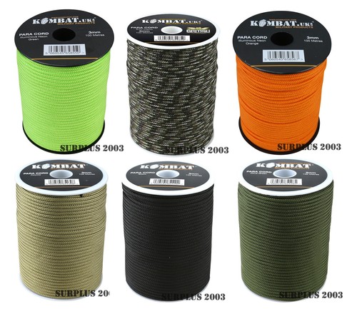 Paracord 100m reel 3mm army - 100m,