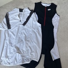 Sugoi Men's Triathlon Suit with Short Sleeved Over Shirt Large Black And White