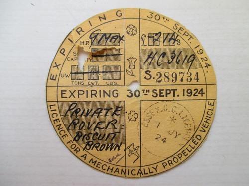 Tax disc old vintage - -,
