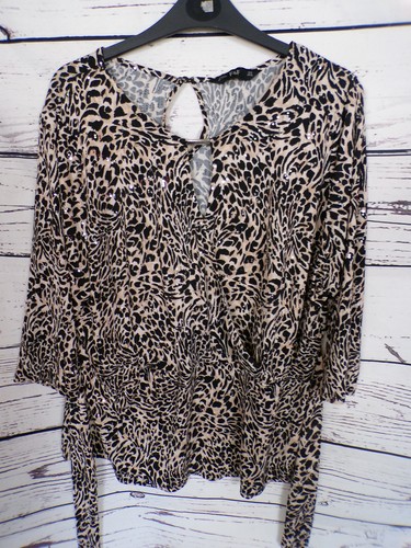 Ladies beige black print - beige,