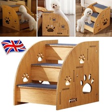 3 Steps Pet Ramp Wooden Dog