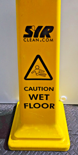 Yellow sign caution - sign,