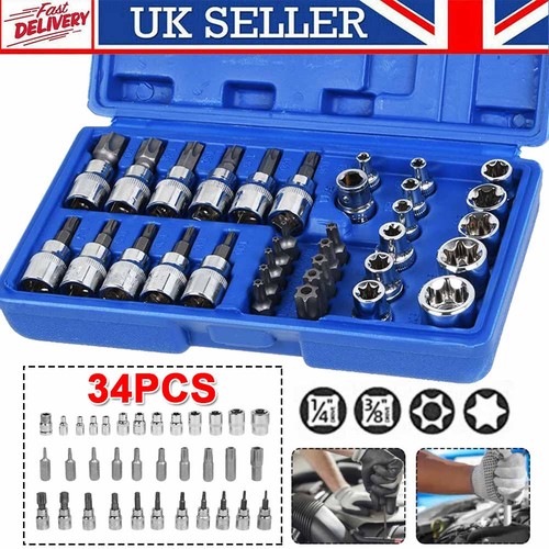 34pcs torx star socket bit - star,