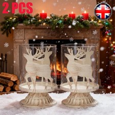 2X Vintage Antique Metal Glass