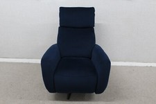 Furniture Village Granada Blue Fabric Power Recliner Swivel Chair with Massage