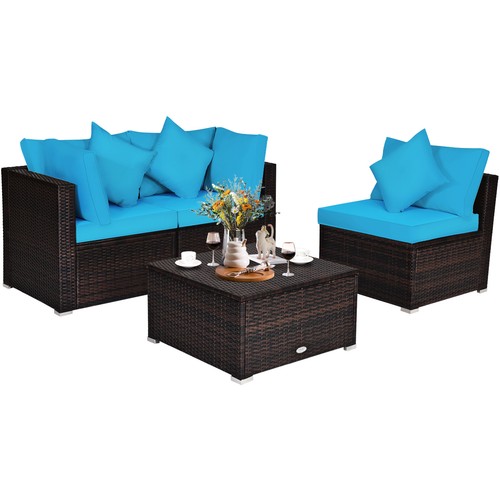 4pcs patio rattan wicker - 4pcs,