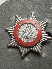 OBSOLETE ORIGINAL BLACKBURN RED RING FIRE BRIGADE Cap Badge 1948 