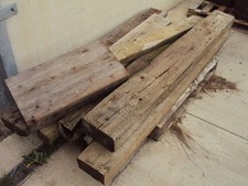 Six assorted wooden Railway sleepers garden/flower beds average length 226cm