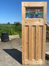 ASG 57 (30 x 77) Old Original 1930's Rainbow Stained Glass Internal Pine Door