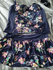 TU  new 2 piece set tankini top 22 tummy control  skirt  bikini bottoms 18