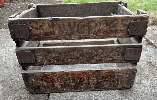 Vintage schweppes wooden - vintage,