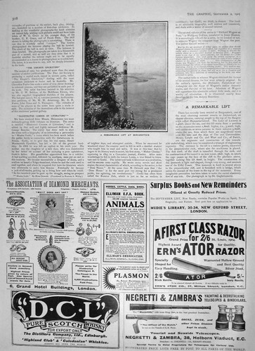 Old antique print 1905 lift - antique,