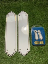 Pair Of New Old Stocks Porcelain Door Finger Plates W/Escutcheons B799