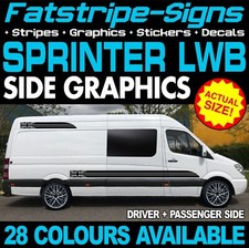 to fit MERCEDES SPRINTER LWB GRAPHICS STICKERS STRIPES RACE CAMPER VAN MOTORHOME