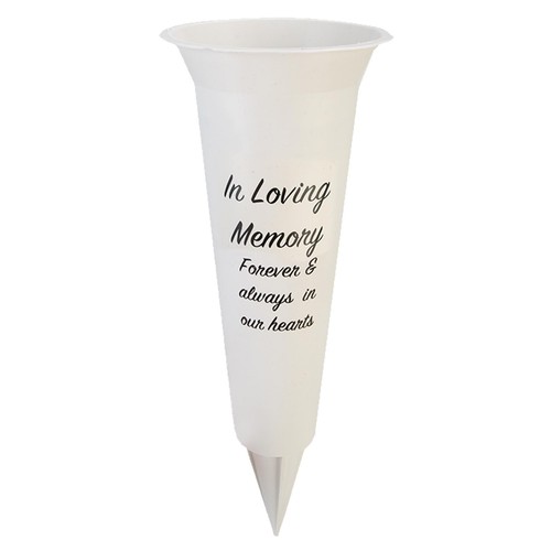 White graveside memorial - white,