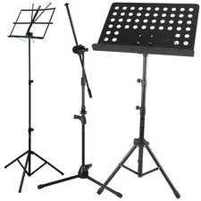 Height Adjustable Music Stand Orchestra Choir Book Holder Tripod Mic Stand 