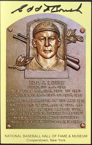Edd roush signed gold - signed, hof