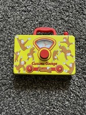 Schylling CURIOUS GEORGE TOY RADIO Metal Music Box Wind Up 2011 Playful Monkey