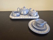Wedgewood Miniature Tea Set Jasperware Blue