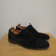 Loake for Charles Tyrwhitt Navy Blue Suede Oxford Brogues UK 9.5 Shoes  England