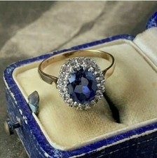 3 Ct Oval Simulated Blue