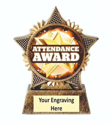 Attendance award trophy star - trophy,