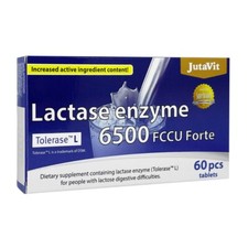 JutaVit Lactase Enzyme 60 Tablets 6500 FCCU Forte Improves Lactose Digestion