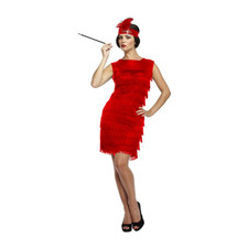Ladies 1920's Red Flapper Fancy Dress Size 10-12
