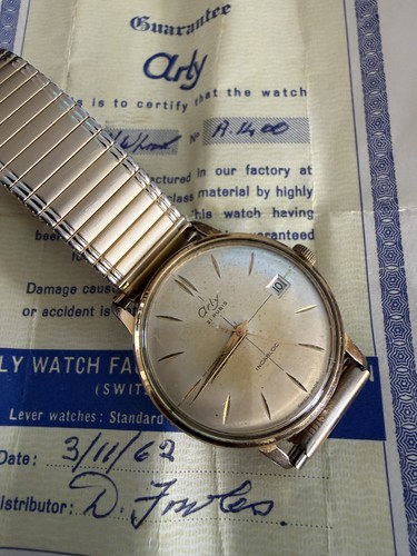 Arly gents 1962 vintage watch - gents,